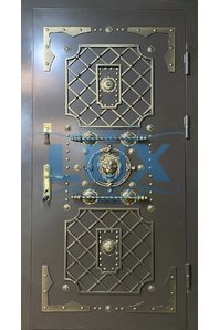 элитная металлическая дверь ДСК - 40 с порошковым напылением и декоративной ковкой